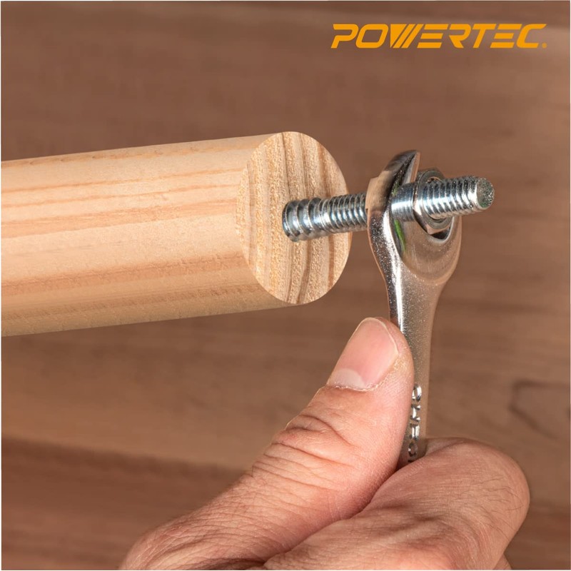 POWERTEC QHB1001 Hanger Bolts 5/16-18 x 3 Inch, 50 Pack