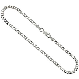 Sterling Silver 3mm Curb Link Chain Necklace for Women and Men Nickel Free Italy 28 inch