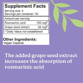 LifeLink Rosmarinic Acid Complex | 120 capsules | Vegan, Non-GMO, Gluten Free