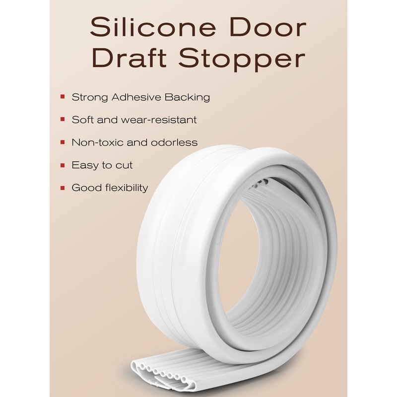 SUNMON Silicone Door Draft Stopper, 39in Upgraded Door Slide-On Under