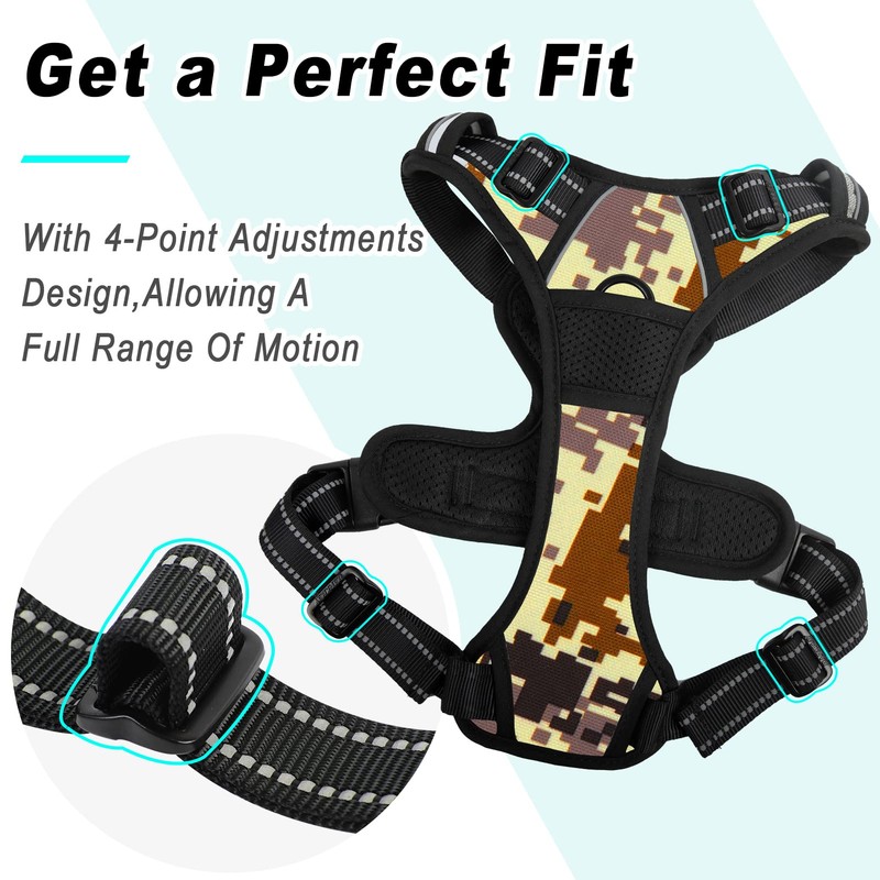 BARKBAY No Pull Dog Harness Large Step in Reflective Dog