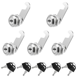 XINMEIWEN 5 Pieces Cabinet Cam Lock Set Keyed Alike 16mm Cam Locks, Cylinder Lock Secure Your Filing Cabinet, Drawer, Mailbox, RV Door and Toolbox
