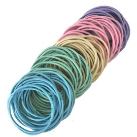 [Wrapping Factory] Large Capacity Color Approx. 100 Piece Set Hair Elastic No Knot No Metal Hardware Handmade Hair Accessories (100 Colors) (Pastel Colors)