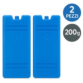 Lemag srl Kühlakkus für Kühltasche – 2 Stück à 200 g | 7,5 x 16,5 x 2 cm | wiederverwendbar, kompakt und robust | ideal für Eiskübel, Lunchbox, Reisen, Picknick
