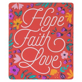 Christian Art Gifts Inspirational Refrigerator Scripture Magnet for Women & Girls with Bible Verse: Hope, Faith, Love - 1 Corinthians 13 Floral Themed Magnet, Home & Kitchen Decorations Size 3" x 2.5"
