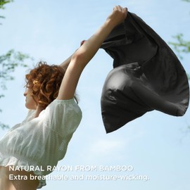 Bedsure Cooling Pillow Case Queen Size 2 Pack - Rayon Made from Bamboo, Black Chill Pillowcase, Soft & Breathable Pillow Covers with Envelope Closure, Gift for Hot Sleepers in Summer, 20x30 Inches