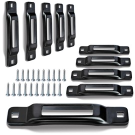 MorScan 10 Pack E-Track Tie Down Slots, Black 1-Slot Plate Anchors, E Track Rail System Accessories Compatible with Ratchet, Cam Straps, Pickups, Vans, Trucks, Trailers, Warehouses