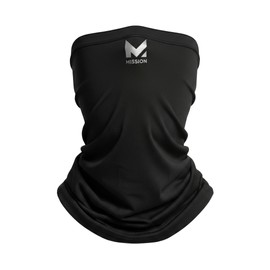 Mission Cooling Neck Gaiter 12+ Ways to Wear, Face Mask, Headband, Head Wrap, UPF 50 Sun Protection, Evaporative Cool Technology, Cools Instantly when Wet, Great for Outdoors, Fishing, Hiking- Black