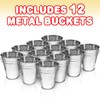 ArtCreativity Large Galvanized Metal Buckets with Handles, 4.5" W x