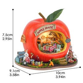 CUTEROOM Dollhouse Kit, DIY Miniature House Kit-Apple House