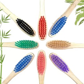 Cepillo Dientes Bambú Biodegradable Suave Ecológico 10pz F Color                                                                                      