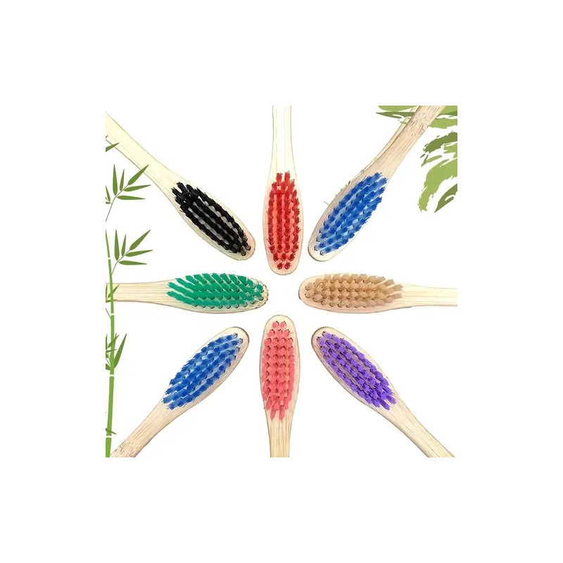 Cepillo Dientes Bambú Biodegradable Suave Ecológico 10pz F Color