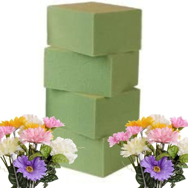 Greenbrier 4 Piece Gentle Grip Floral Foam Blocks, Green
