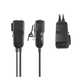 2 Pin Vox Ptt Clear Earpiece Radio Ear Piece Mic Transparent Security Surveillance Headset for Midland Walkie Talkie GXT LXT AVPH3 gmrs avph3-az gxt1000vp4 lxt600pa t51r(Black,Wired)