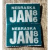 Jan 86 Nebraska passenger car license plate sticker NOS pair