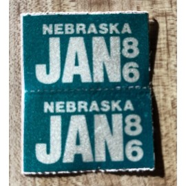 Jan 86 Nebraska passenger car license plate sticker NOS pair