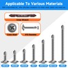 Marysino 400Pcs #10 x 3/4" Self Tapping Screws for Metal,