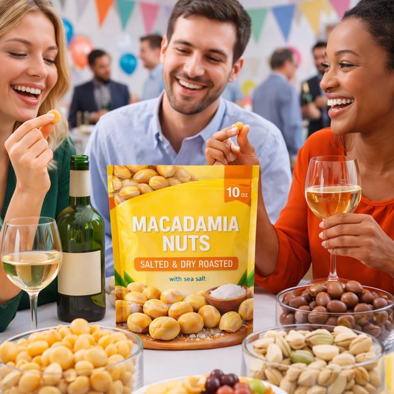 Macadamia Nuts Dry Roasted & Sea Salted 10 oz Pouch