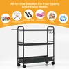 Basketball Rack 3-Shelf Training Stand, Garage Sports Equipment Organizer -