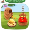 Capybara Plush Keychains With Bee Hat Furry Cute Plush Keychain