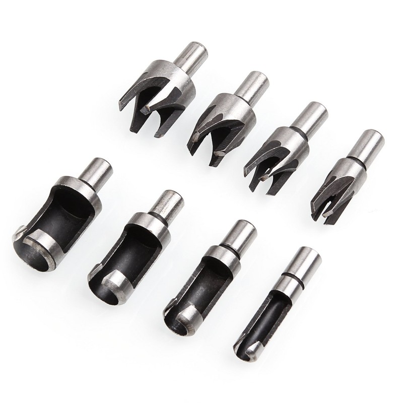 8 Pieces HSS Wood Plug Cutter Set, ASelected Tenon Cutter