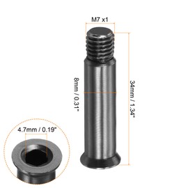 PATIKIL 34mm Inline Axle Screws, 8 Pack Shaft Hex Socket Screw Replacement Fastening Aluminum for Skates Roller, Black