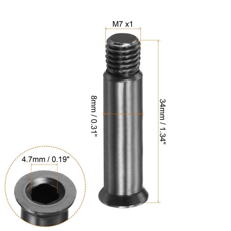 PATIKIL 34mm Inline Axle Screws, 8 Pack Shaft Hex Socket