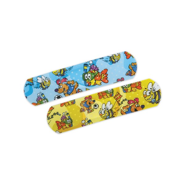 Curad NON256130 Medtoons Adhesive Bandages, 3/4" x 3", Cartoon (Pack of 1200)