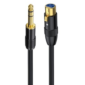 AWADUO 6.35mm(1/4 Inch) TRS to XLR Microphone Cable -3 Pins Balanced XLR Female to 1/4'' Male Stage Patch Cord DMX Cable for Radio Station, Speaker Systems, Stage Lighting, Bar Light(0.5m/1.65ft)