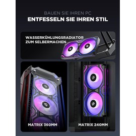 AsiaHorse AsiaHorse 2 in 1 PC Geh?usel??fter, 2 * 120mm ARGB PC L??fter mit 48 Adressierbare LEDs, CPU Geh?use L??fter mit PWM Control, Computer Cooler Fan for Motherboard Aura Sync, 800-1800 RPM, Schwarz