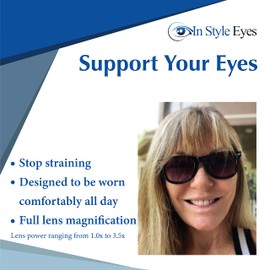 In Style Eyes EyeCool Classic Full Reader Glasses, Non-Bifocal Sunglasses - Full-Rimmed Frame - Non-Polarized Lens - Black - 1.75x