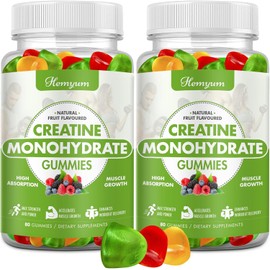 Creatine Monohydrate Gummies for Men & Women,160 Count Chewables Creatine for Women Enhanced Muscle Strength,Boost Focus and Endurance,Muscle Builder,L-Taurine + Vitamin B12,Vegan, Gluten-Free