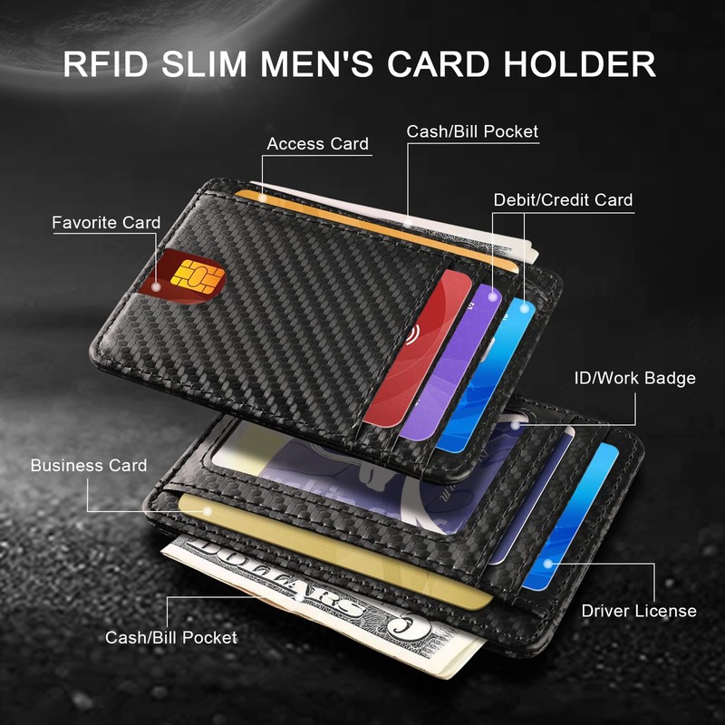 Vancle Slim RFID Wallets for Men Women, Minimalist Thin Front