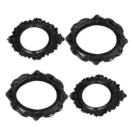 HOMSFOU Mini Picture Frame Pack of 4 Vintage Picture Frames Miniature Picture Frame Jewellery Display Pictures Antique Pictures Oval Resin Small Photo Picture Frame European Style Photography Props