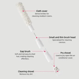 5-in-1 Blind & Vent Cleaning Kit - 3 Microfiber Heads & Scraper, 4-Section PP Tools for Blinds/Vents Brush