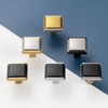BEROSSA Nickel and Gold Cabinet Knobs Square Cabinet Pulls 10