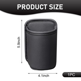 Shakas Car Door Large Cup Holder, Multifunctional Storage Bag Trash Can for Beverage Water Cup Mobile Phone, Waterproof Cleanable Leather Insert Organizer for Seat Back, for Cars Trucks (Black)