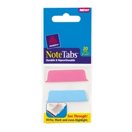 Avery NoteTabs, 2 x 1.5 Inches, Neon Blue and Magenta, 20 per pack (16288)