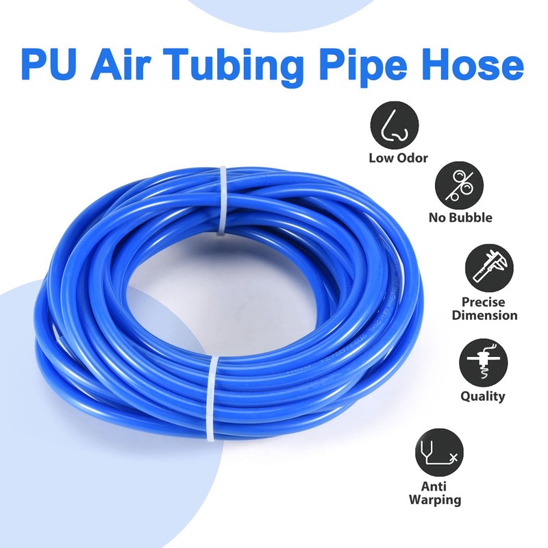 8mm(OD) x 5mm(ID) PU Air Tubing Pipe Hose 10 Meter