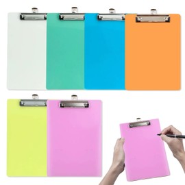 Piacolnic 6 Pcs Mini Clipboard, 4 x 6 inch Small Clip Boards, 6 Colors Plastic Clipboards Nursing Clipboard Memo Size Clipboard for Office School Hospital Notepads Receipt Pocket Lists