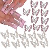 20PCS Star Nail Charms for Nail Art 3D Silver Alloy