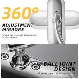 Motorcycle Mirrors for Handlebars - Oval Shape Mini Chrome Sportster Rear View Mirror M10 for Harley Sportster XL 883 1200 Road King V-Rod Street Glide Electra Glide Dyna Softail 1990-2025 Accessories