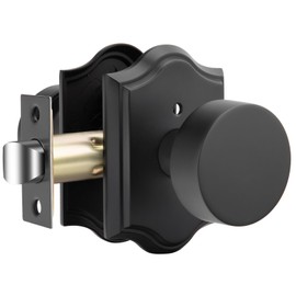 goldenwarm Black Door Knob Interior, Zinc-Alloy Heavy Duty Matte Black Door Knobs, Privacy Door Knobs Interior for Bedroom Bathroom (1 Pack)