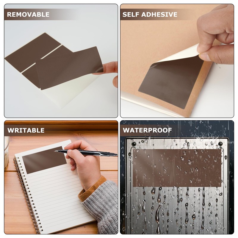 YIKIADA Brown Rectangular Sticky Sticker 4 x 2 Inch Colour