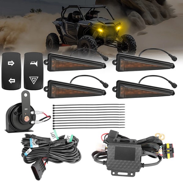 Unbranded No Hole Turn Signal Street Legal Kit HornFor Polaris