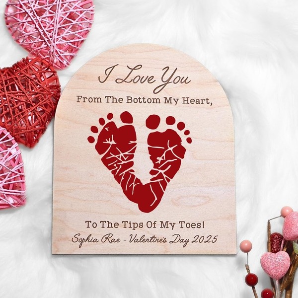 My First Valentine's Day Handprint Footprint Art, DIY Footprint Art,