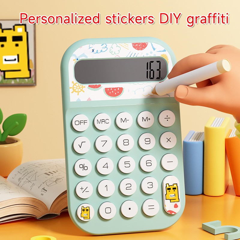 Exlliy Pocket Calculator, Kids 8 Digit Small Desktop, LCD Display,