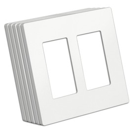 BESTTEN (5 Pack) USWP4 Matte White Series Screwless Wall Plate, 2-Gang Decor Outlet Cover, H4.69” x W4.73”, for Light Switch, Dimmer, USB, GFCI, Receptacle
