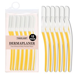 Maquinilla de afeitar para mujer, para rostro, cejas y facial, 12 unidades | Exfoliating Face Razors for Women, Dermaplaning Tool for Face, Peach Fuzz