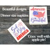 Iconikal July 4th Disposable Dinner Paper Party Napkins, Patriotic American,
